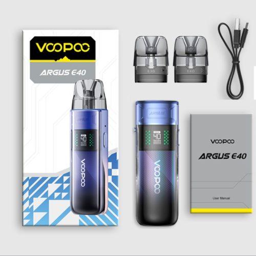 محتویات جعبه دستگاه Voopoo Argus E40